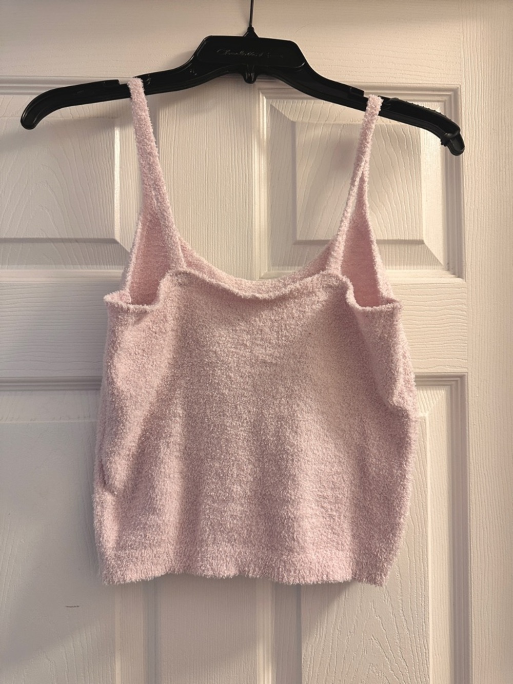 Plush Y2K Spaghetti Strap Crop Tank - Light Pink